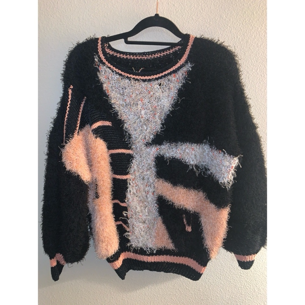 Vintage Hand Knit Abstract Sweater